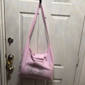 Elegant Pink Shoulder Bag with Mandala Design